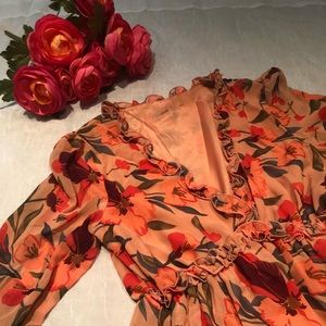 Peach floral maxi dress